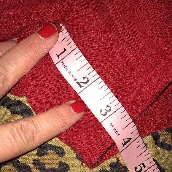 Maurices size large red linen blend shorts elastic pull on waist - Picture 14 of 15